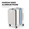 Suitcases Hanke Innovative Design 20" Carry On Suitcase 24" Travel Luggage Aesthetic Narrow Aluminum Frame PC Hardside Spinner Wheel H9860