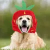 犬のアパレルショートプラッシュペットコスチュームポータブルヘッドギアソフト面白い帽子イン風猫イチゴ