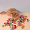 Cat Toys Interactive Training Creative Kittens Mini Pompoms Games Stretch Plush Ball levererar husdjurstillbehör Y240410