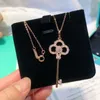 Luxe Tiffenny Designer Brand Pendant Kettingen S925 Sterling Silver Fashion Microset Zirkoon Personaliseerde Key Dames ketting