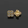 Designer Charm High Edition Van Classic Clover S925 STRILL SIRGLE Full Diamond Mini Mini Boucles d'oreilles pour femmes