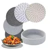 Table Mats Round Mat Woven Ramie Placemats Water Absorption Drink Anti Slip Dining Cup For Home
