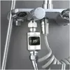 Смесительные смесители для ванны душ голова головы воды монитор температуры электроэнергии светодиодный домашний дисплей измеритель купаль