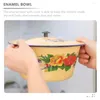 Dinnerware Sets Old Fashioned Lard Basin Oil Bowl Enamelware Pasta Kitchen Supply Dessert Containers Vintage Household