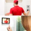 Câmeras tuya wifi videoebell 9 "Sistema de intercomunicação por porta de vídeo de porta de vídeo RFID Acesso Câmera da campainha para apartamento de 2/3/4 da família