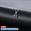 Pendants Hutang Amethyst solide 925 STERLING Silver Pendant Real ovale 8x6 mm Purple Gemstone 925 Silver chaîne fine Fashion Bijoux Simple Bijoux