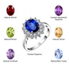 Alyans Jewelrypalace Prenses Diana Mavi Sapphire 925 Sterlling Gümüş Nişan Yüzüğü Ruby Doğal Ametist Citrine Mavi Topaz 240419