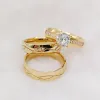 Ringar afrikanska dubai 18k guldpläterade smycken set rostfritt stål ringälskare cz diamant promise bröllop förlovningsring för par