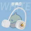 Portable Air Coolers New Little Yellow Duck Cartoon Hanging Neck Fan Folding Hanging Neck Fan Holding USB Charging Hanging Neck Portable G Y240422