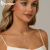 Collane BAMOER 925 Sterling Silver Lotus Neckace Collana Opal Flower Neck Catena per donne Gioielli di compleanno fidanzamento Regalo