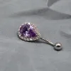 Biżuteria Miqiao 925 Sterling Srebrna woda Drop Butly Rucha Purple Diamond Cyrcon Pieć Brzuchowy Prezent 14 mm damski