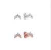 Gestüt Ohrringe 925 Sterling Silver Pan Ohrring Herbst Rosegold Tiara Wishbone Studs für Frauen Hochzeit Geschenk Mode Schmuck