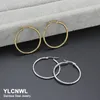 Boucles d'oreilles cerceaux en acier inoxydable Femmes d'oreille Gol Couleur argentée Trendy Round Circle Brincos en gros de bijoux féminins Gift 2024