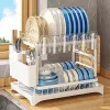 Storage Doublelleur Kitchen Dish Bol Drouger Rack de rangement de rangement de stock