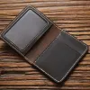 Holders SIMLINE Genuine Leather Credit Card Holder For Men Vintage Short Handmade Bifold Slim Small Man Wallet Purse Driver License Case