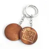 Keychains Wooden Round Card Engraved MAMA Keychain Bag Car Key Chain Ring Holder Charms Mother's Day Jewelry Gift For Mom