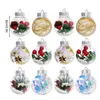 Party Decoration 12PCS Christmas Baubles Ornaments Clear Holiday Ornament Tree Decor Shatterproof Decorative Ball Set Supplie