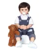 Poppen 55 cm originele npk full body siliconen bebe poppen herboren peuter boy poppen twee haarkleuren bad speelgoed flexibele zachte touch