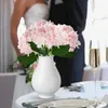 Dekorativa blommor mini hortensia konstgjord blomma enkelgren dekoration bröllop hand bukett rosvägg falsk heminredning