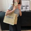 Eimer Frauen Umhängetasche Sommer Strohhalm Casual Weave Handtasche große Kapazität Hobo Geldbörsen Square Beach Bag für Urlaub