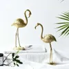 Objets légers Nordic Golden Decorative Flamingo Window Home Resin Decoration Crafts TV Cabinet Personnalité Créative Dorations S