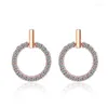 スタッドイヤリングLekani 925 Sterling Silver Oorbellen Mosaic CZ Zirconia Circle for Women Boucles D'Oreilles S-E407