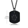 Memorials Cremation Jewelry Paw Print Urn Necklace for Ashes for Women Men Memorial Cat Dog Ashes Pendant Square Hang Tag Pendant