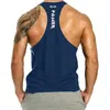 Tamaño europeo para hombre entrenamiento de gimnasio para el gimnasio camisetas sin mangas de algodón y espalda de espalda con correa del hombro fitness 240407