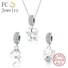 Colares FC Jóias 925 Sterling Silver Family menino menina de zirconia colar