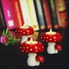 Candle Holders 1Pc Resin Holder Mushroom Set With Tea Scented Candles For Room Bathroom Decor Candlestick Home