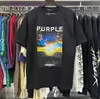 Designer Purple Mens T-shirts American High Street Fashion Brand Classic Loose Double Double Cotton Short Sleeve T-shirt Män och kvinnor YGBD