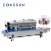 Sealers zonesun FR900 Aço inoxidável Máquina de vedação de filme contínuo automático, máquina de pacote de sacos de plástico, selador de faixa de alimentos expandida