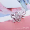 مصمم العلامة التجارية أزياء عالية Van Four Four Leaf Grass Earrings for Womens New Diamond Full Diamond Big Petal Sun Jewelry