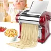 Mixers Electric Noodle Dumpling Press Machine Rostfritt stål Nudel Maker Spaghetti Roller Dough Pressing Cutter Machine 220V 135W