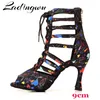 Buty taneczne Ladingwu Latin Performance Boots Women Ballroom Patry Sanba Salsa Satin Satin