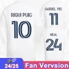 24 25 LA Galaxy Mens Soccer Jerseys AUDE BRUGMAN FAGUNDEZ DELGADO JOVELJIC CUEVAS CERRILLO Home White Football Shirt Short Sleeve Uniforms