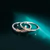 Rings Tigrade Fashion Infinity Knoop Love 925 Sterling Silver Ringen Roze kubieke zirkonia Eeuwigheid Ring trouwring voor dames sieraden