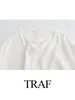 Женские блузки 2024 Осенняя мода повседневная мода рыжево -белые атласные платья с половиной рукава асимметричные женские шикарные платья в стиле мыса