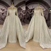 Vintage A-Line Women Wedding High Collar Lange mouwen Bruidsjurken BRIDAL JACHTEN PAILMEN Deelbare treinjurk op maat gemaakt gemaakt