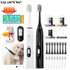 Heads P5S Sonic Electric Tooth Brush LCD IPX7 Vuxen Rengöring 15MODES USB C Laddningsbar Oral Care 8 Utbytbara borsthuvuden Gratis hållare