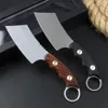 Promotion H0421 High Quality Kitchen Knife D2 Stone Wash/Titanium Coated Blade G10/Rosewood Handle Outdoor Camping Hiking Fixed Blade Knives with Leather Sheath