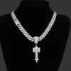 Collier de lettre incrusté de diamant en diamant Hip-Hop Européen et n Lettre incrustée de diamant Cuba Chaîne Personnalité Personnalité Exagérée Fashion Hommes