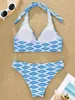 Женские купальники 2024 Летний геометрический ацтек -бикини, набор женских купальников для купания для купальника, женская сексуальная высокая качество модного пляжного одежды