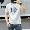 Men's T-Shirts designer 2024 Summer New European men's round neck slim fit trendy brand hot stamping ice silk short sleeved breathable thin T-shirt 9316