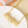 Collane Nome personalizzato Collana 18k oro personalizzato in acciaio inossidabile cuore amore Alfabeto alfabeto zircone point diamanta collana per donne