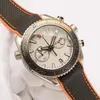 Montre-bracelets Luxury Mens Quartz Chronograph Watch Black Ceramic Orange Canvas Rubber Reloj Hombre