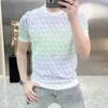 Herren Plus T-Shirts Polos Designer Marke 2024 Sommer Neues hochwertiges Kurzarm-T-Shirt für leichte Luxusbriefdrucken lässig halb unten Hemd 0Imn