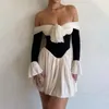 Robes décontractées hors de l'épaule A-line mini robe sexy tenue élégante sans dos pour femmes pour femmes club de soirée princesse Summer