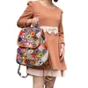 Torby szkolne wielokolorowe prawdziwe skórzane plecaki Wysokiej jakości torba krów wypoczynek podróżna duża pojemność dla nastoletnich dziewcząt plecak dla kobiet