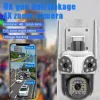 Управление 15 -мегапиксельной 8 -километровой IP -камерой Three Lens Outdoor Ptz Camera 4x Zoom Zoom AI -камеры камеры Smart Security Security CCTV CAM